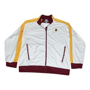 Vintage Authentic Reebok‎ Washington Redskins Jacket Mens XL White NFL Full Zip